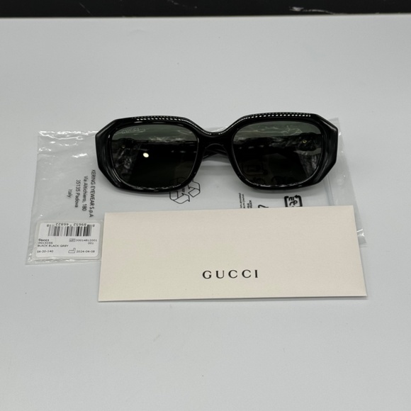 NEW GUCCI WOMEN GEOMETRIC BLACK SNGLASSES - Picture 12 of 13